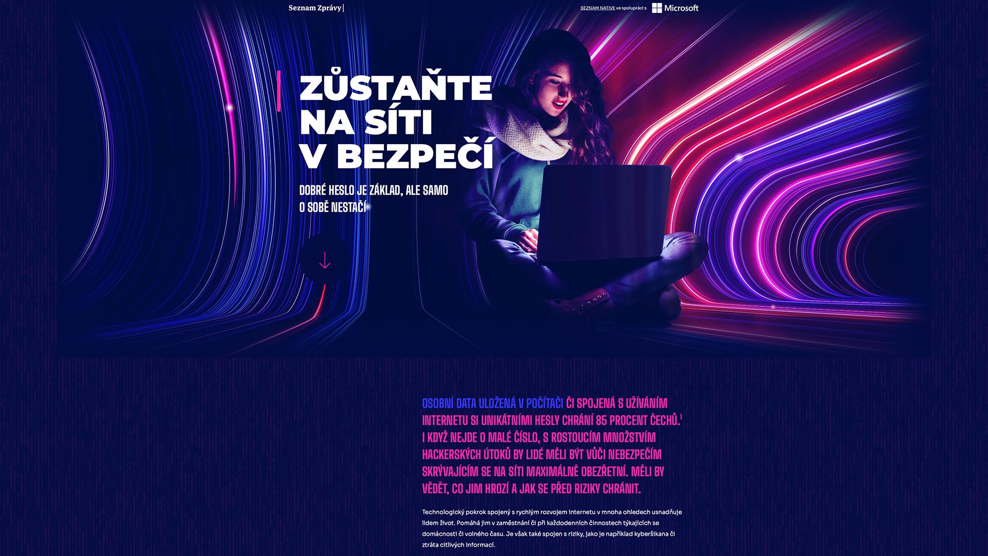 Náhled microsite - Microsoft